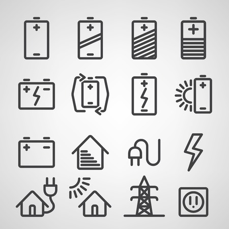 Energy and resource icon set. Vector illustrationのイラスト素材