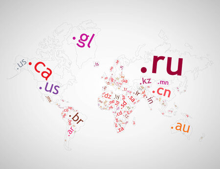 Map of the world top-level domain. Vectorのイラスト素材