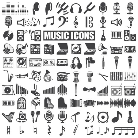 music icons set on white background. Vectorのイラスト素材
