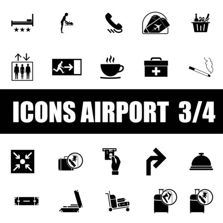 Set of icons airport on white backgroundのイラスト素材