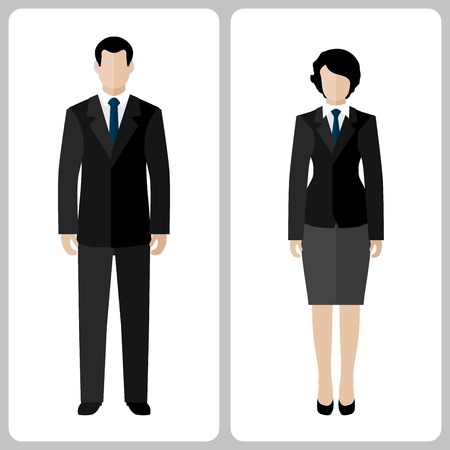 Woman and man vector colorful on white backgroundのイラスト素材