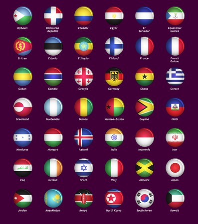 Set of buttons with flags part IIのイラスト素材
