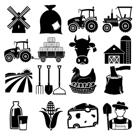 Farm icon black on white backgroundのイラスト素材