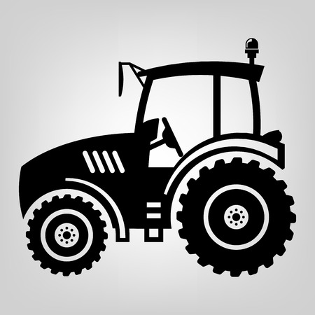 Tractor icon black macro farmer machineのイラスト素材