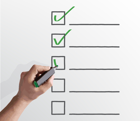 hand drawing check box on a white background. Vector illustrationのイラスト素材