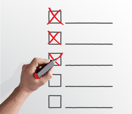 hand drawing check box on a white background. Vector illustrationのイラスト素材
