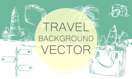 Travel background color. Sketch converted to vectors.のイラスト素材