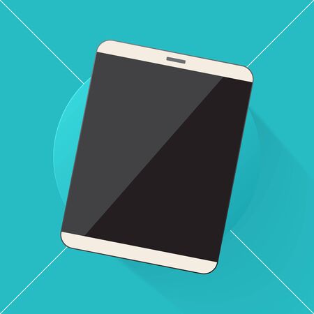 Vector illustration long shadow flat icon of tablet pc computerの写真素材