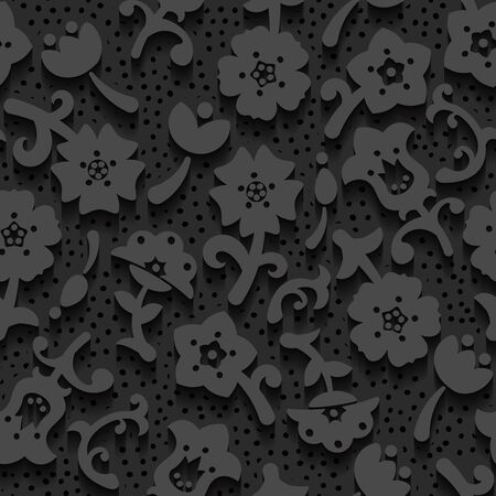 Flowers background vector seamless nature floral patternのイラスト素材