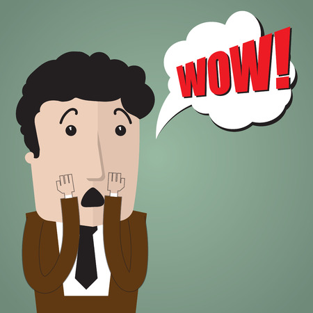 Very surprised by something or someone businessmanのイラスト素材