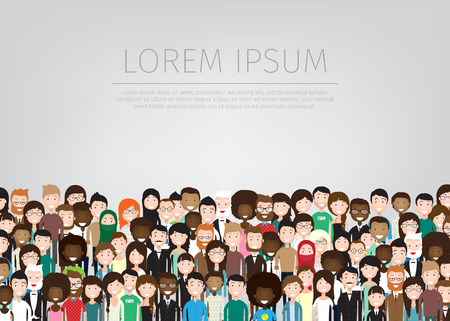 large group of different people backgroundのイラスト素材