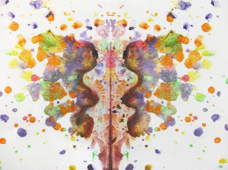 Abstract watercolor butterfly drawing. Illustration stains and splattersの写真素材