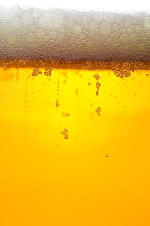 Close up of beer bubbles