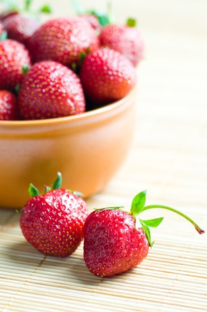ripe strawberriesの写真素材