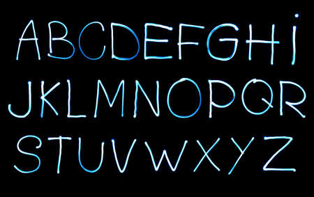 abstract illustration of the alphabet created with lightの写真素材