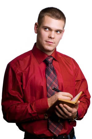 Businessman with  organizer in handsの写真素材