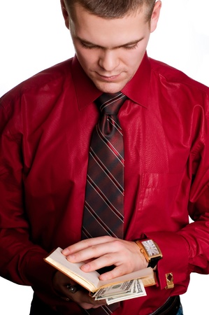 Businessman with  organizer in handsの写真素材