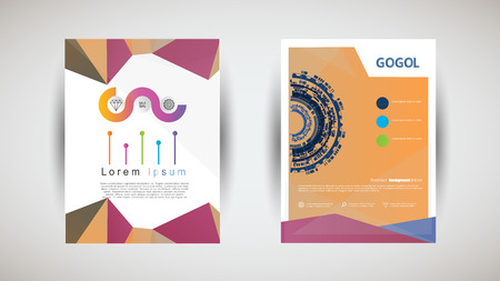 Abstract Triangle Brochure Flyer design vector template in A4 sizeのイラスト素材
