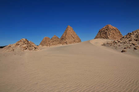 Ancient pyramids of Nuri, Sudanの写真素材