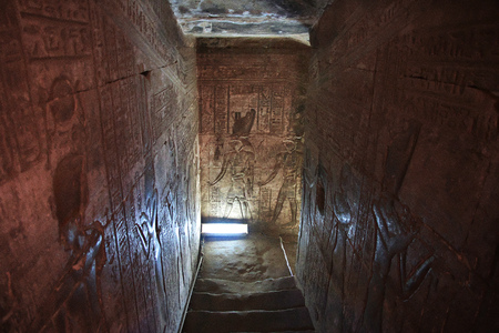 Edfu temple on the Nile river in Egyptの写真素材