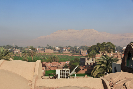 View on city of Luxor in Egyptの写真素材