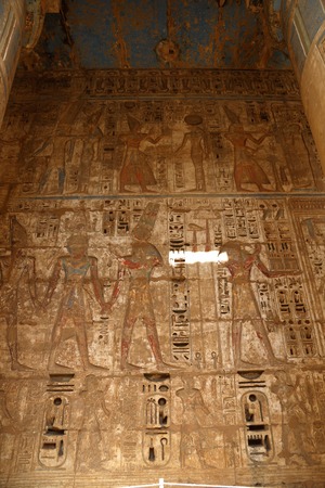 The temple of Medinet Habu in Luxor, Egyptの写真素材