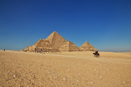 Great pyramids of ancient Egypt in Giza, Cairo
