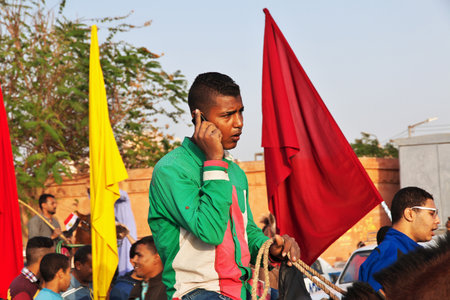 Luxor, Egypt - 01 Mar 2017. The holyday on the street in Luxor.のeditorial素材