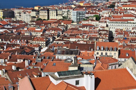 The view on old Lisbon city, Portugal