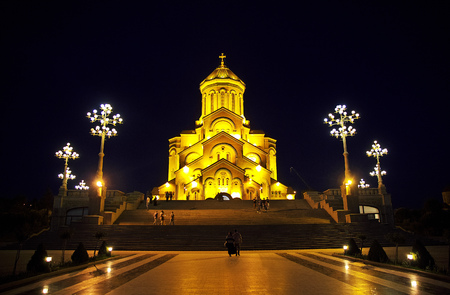 The church in Tbiliss, Georgia at night