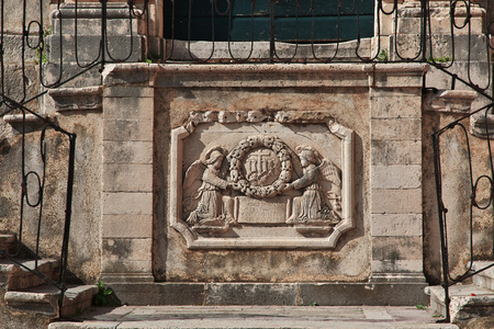 Church in Dubrovnik city on the Adriatic sea, Croatiaの写真素材
