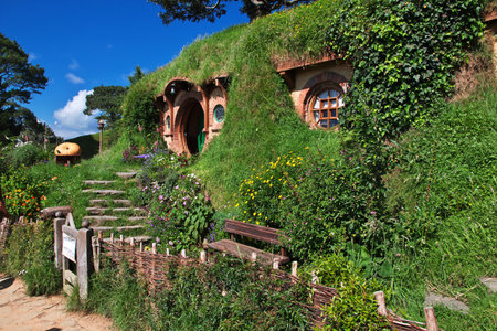 Hobbiton, New Zealand - 15 Dec 2018. Hobbiton is theme Park in New Zealand.