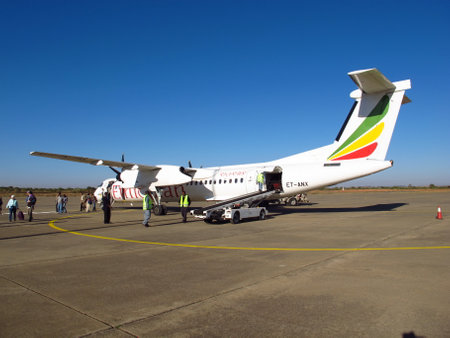 Axum, Ethiopia - 01 Jan 2012. The airport in Axum city, Ethiopiaのeditorial素材