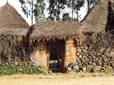 Tribal village in Ethiopia, Africaの写真素材