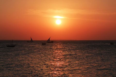 Sunset on Zanzibar, Indian Oceanの写真素材