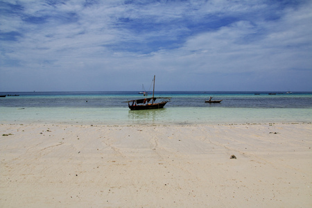 Boats on Nungwi beach of Zanzibar, Tanzania