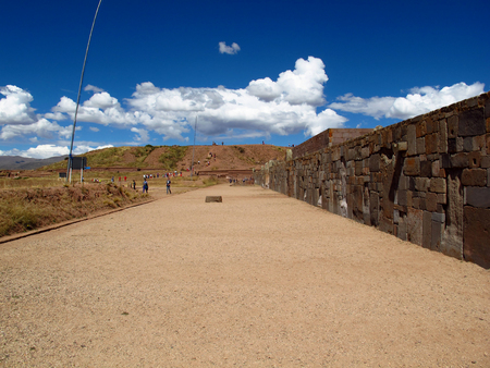 Tiwanaku ruins in Bolivia, South Americaの写真素材