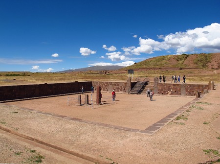 Tiwanaku ruins in Bolivia, South Americaの写真素材