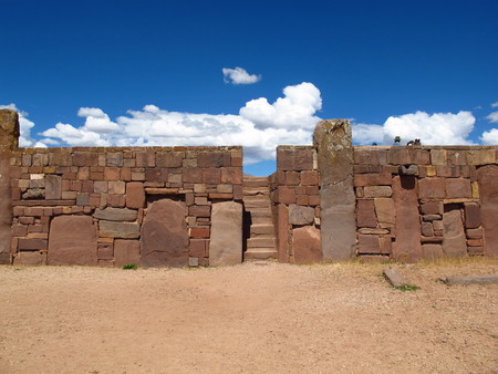Tiwanaku ruins in Bolivia, South Americaの写真素材