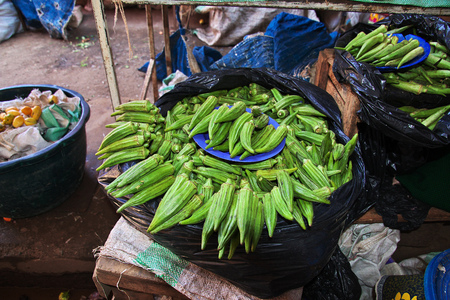 Local market in Arusha city, Tanzaniaの写真素材
