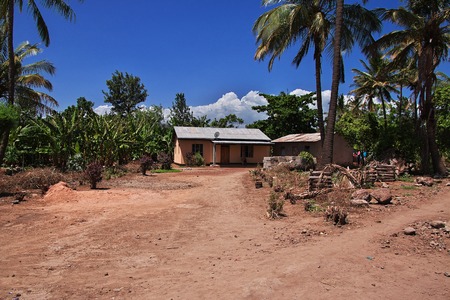 Lodge in Village of Masai, Tanzaniaの写真素材