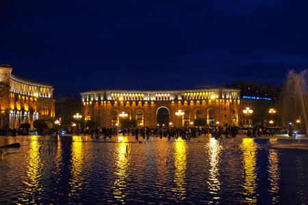 Yerevan, Armenia - 09 May 2013. On the central square of Yerevan, Armenia