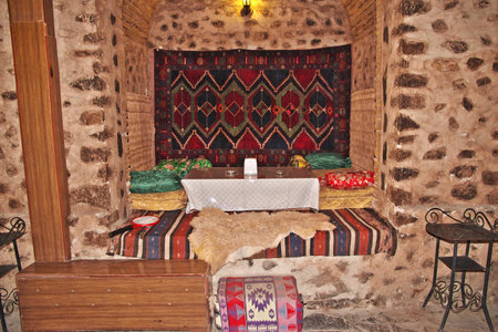 Sheki, Azerbaijan - 12 Jul 2013. The Khan's Palace in Sheki city, Azerbaijanのeditorial素材