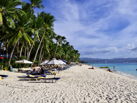 Boracay, Philippines - 04 Mar 2012. The beach on Boracay island, Philippinesのeditorial素材