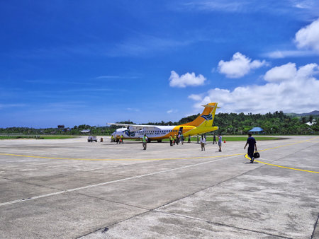 Boracay, Philippines - 06 Mar 2012. Boracay airport, morningのeditorial素材