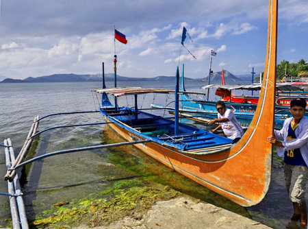 Taal, Philippines - 07 Mar 2012. The lake close Taal volcano, Philippinesのeditorial素材