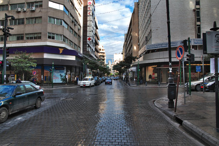 Beirut, Lebanon - 01 Jan 2018. The street in Beirut city, Lebanonのeditorial素材