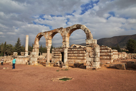 Anjar, Lebanon - 31 Dec 2017. Roman ruins in Anjar, Lebanonのeditorial素材