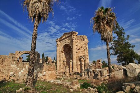 Roman ruins in Tyre (Sour), Lebanonの写真素材