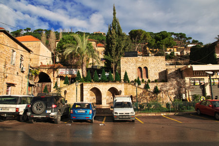 Deir al Qamar, Lebanon - 06 Jan 2018. Deir al Qamar village, Lebanonのeditorial素材